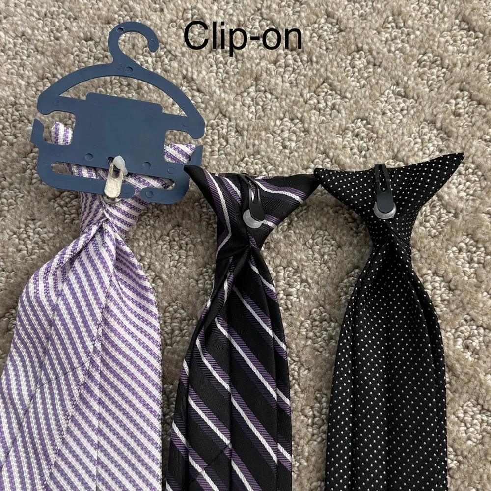 Boys’ Ties - Black, Lavender, Purple